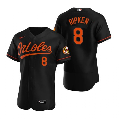 Men's Baltimore Orioles #8 Cal Ripken Black Flex Base Stitched MLB Jersey
